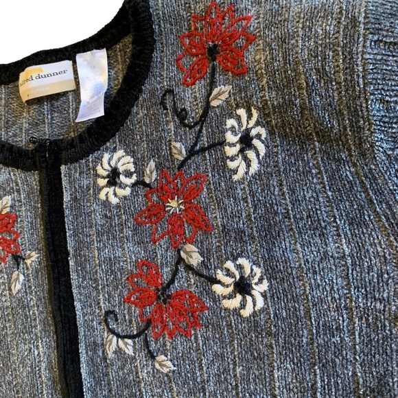Vintage Alfred Dunner Embroidery Zip Front Cardigan/Sweater - Picture 3 of 14